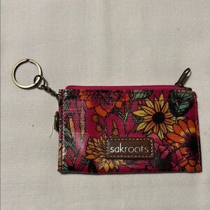Sakroots Pink Floral Keychain Wallet
